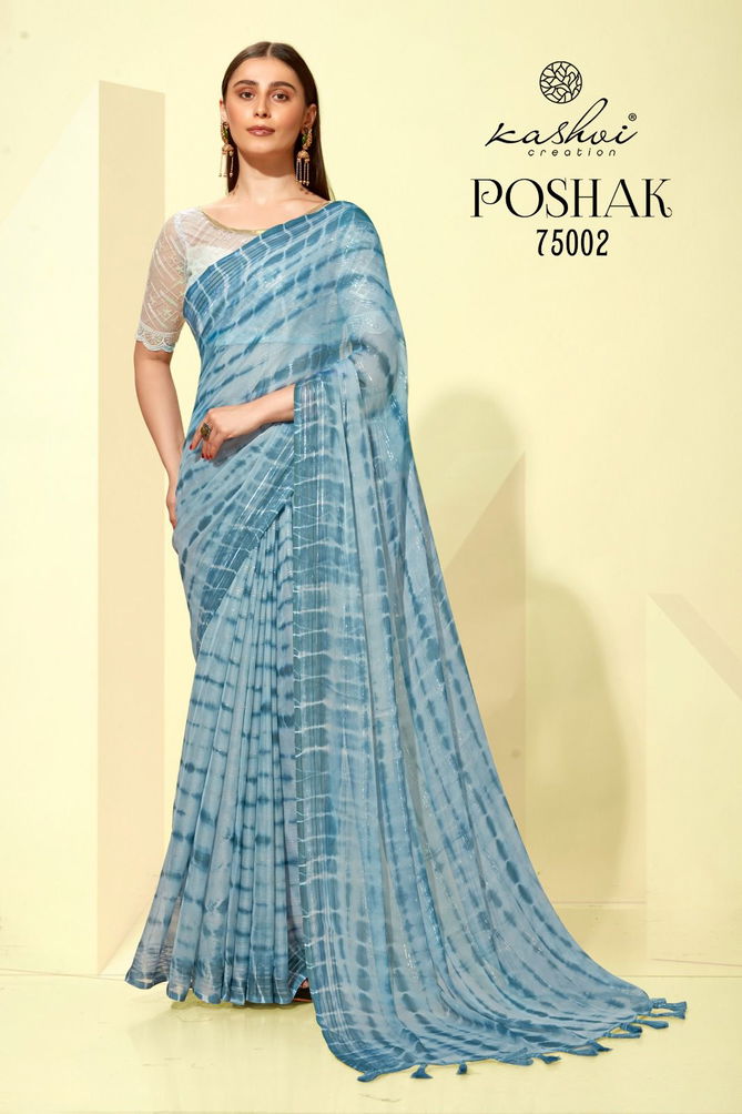 Poshak By Kashvi 75001-75008 Chiffon Sarees Catalog